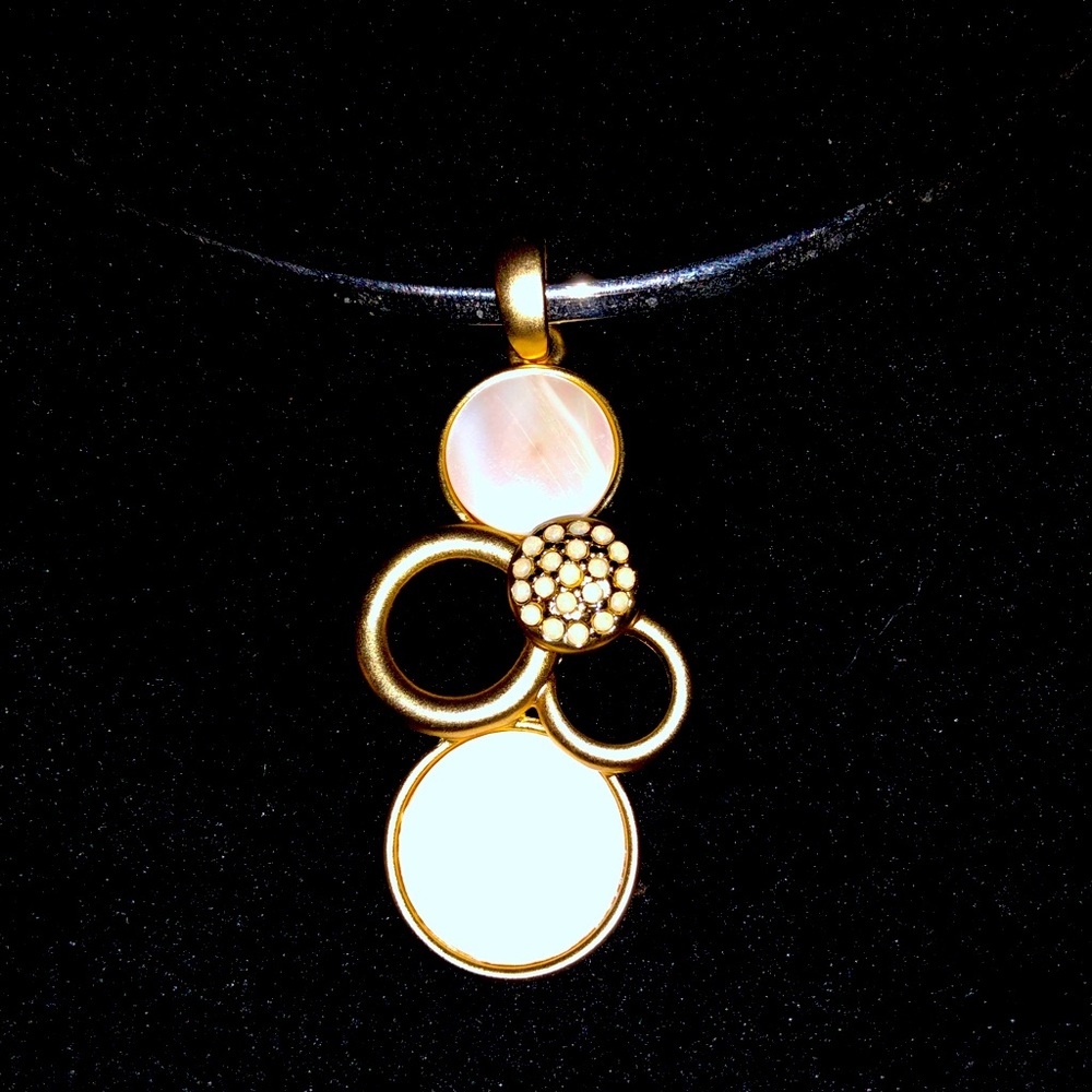 Lia Sophia Silver Band Necklace with Interchangeable Pendants